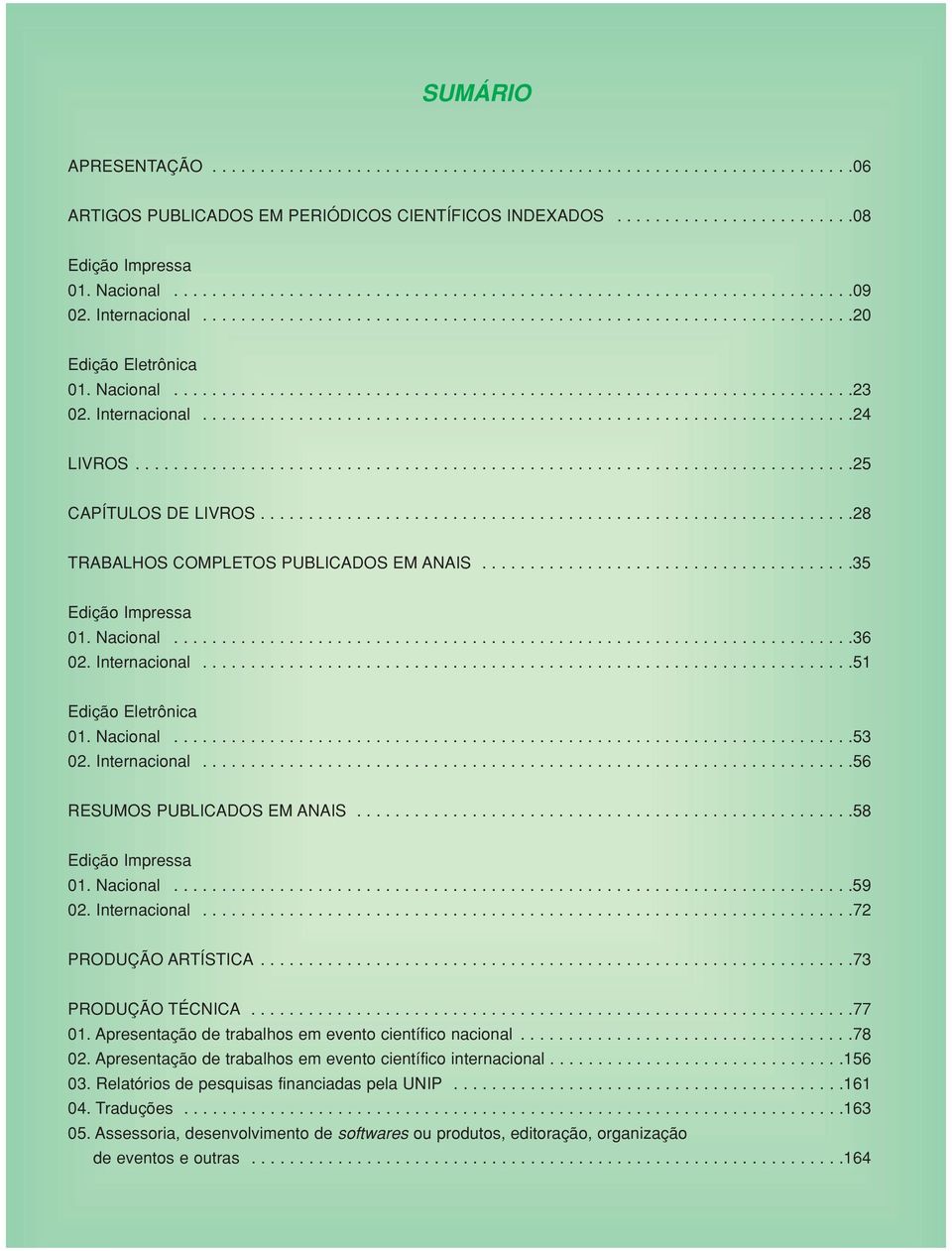 Nacional.......................................................................23 02. Internacional....................................................................24 LIVROS...........................................................................25 CAPÍTULOS DE LIVROS.