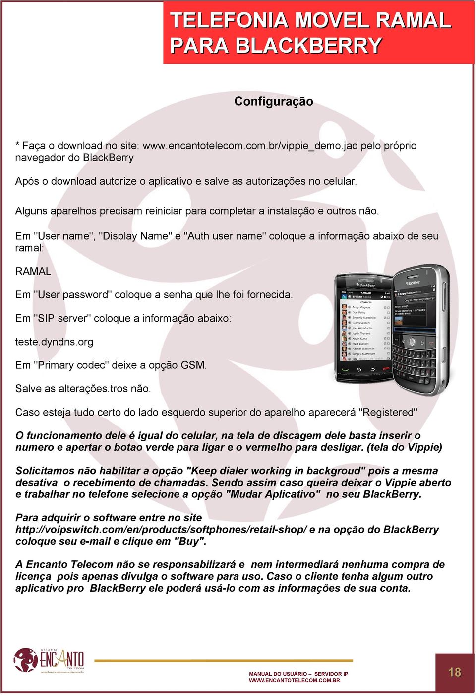 O Em "User name", "Display Name" e "Auth user name" coloque a informação abaixo de seu ramal: RAMAL Em "User password" coloque a senha que lhe foi fornecida.