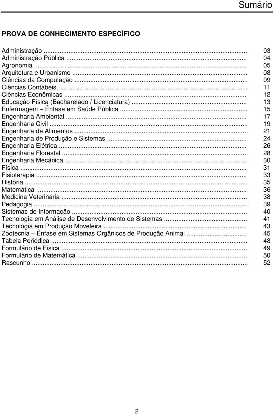 .. 1 Engenharia de Produção e Sistemas... 4 Engenharia Elétrica... 6 Engenharia Florestal... 8 Engenharia Mecânica... 30 Física... 31 Fisioterapia... 33 História... 35 Matemática.