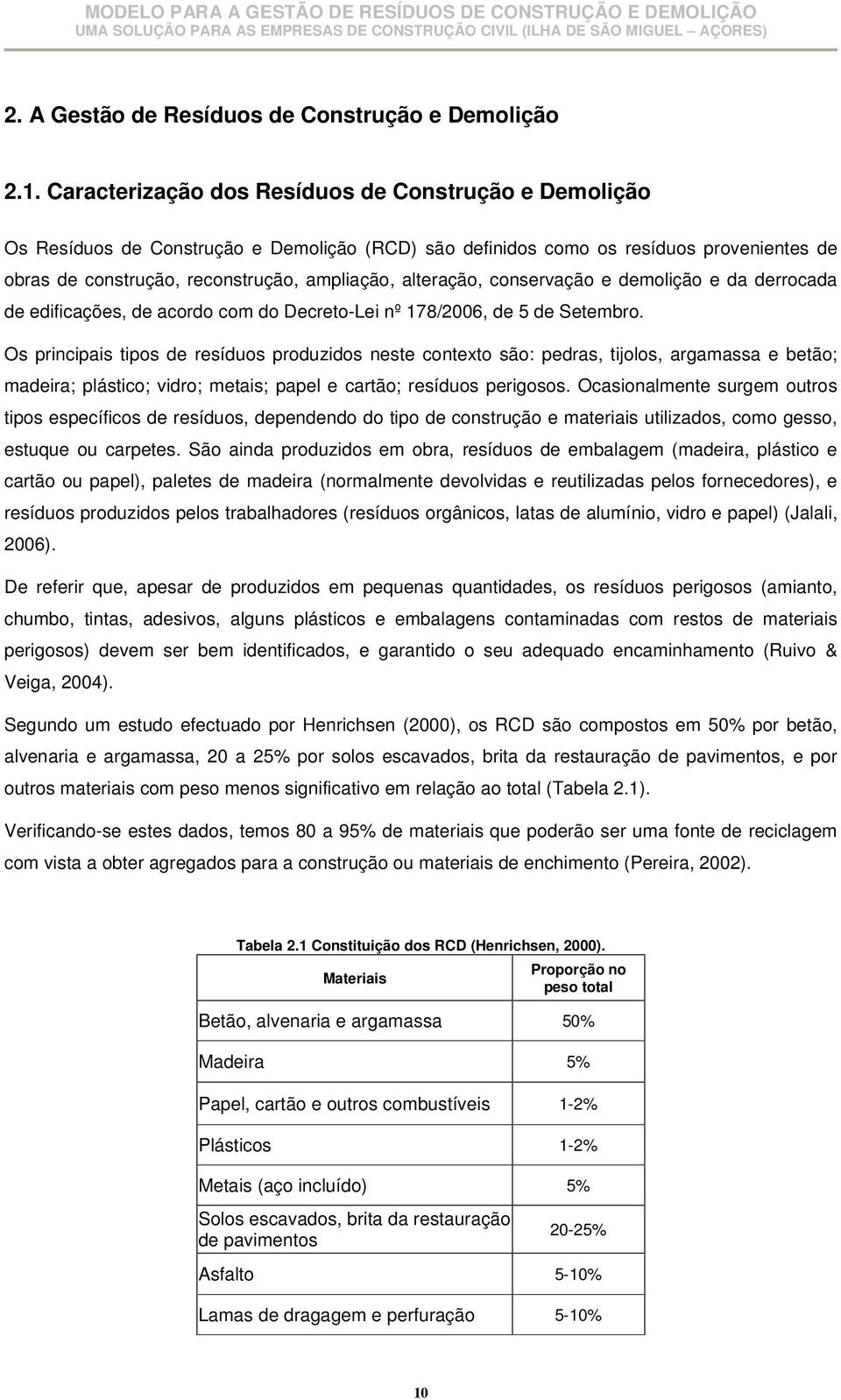 alteração, conservação e demolição e da derrocada de edificações, de acordo com do Decreto-Lei nº 178/2006, de 5 de Setembro.