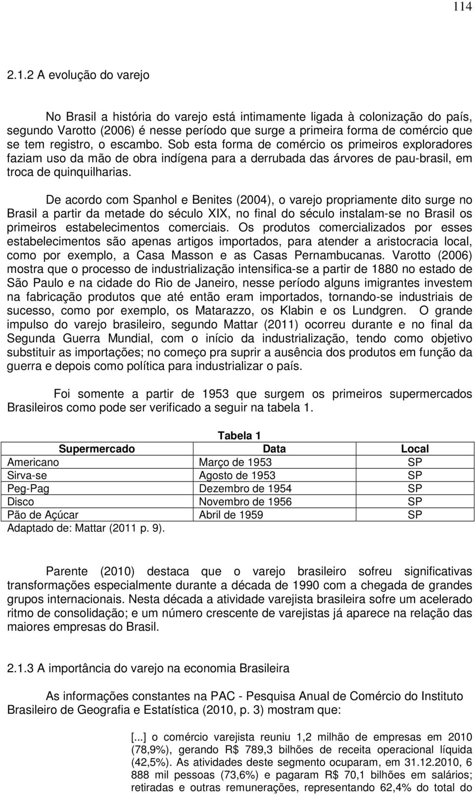 De acordo com Spanhol e Benites (2004), o varejo propriamente dito surge no Brasil a partir da metade do século XIX, no final do século instalam-se no Brasil os primeiros estabelecimentos comerciais.