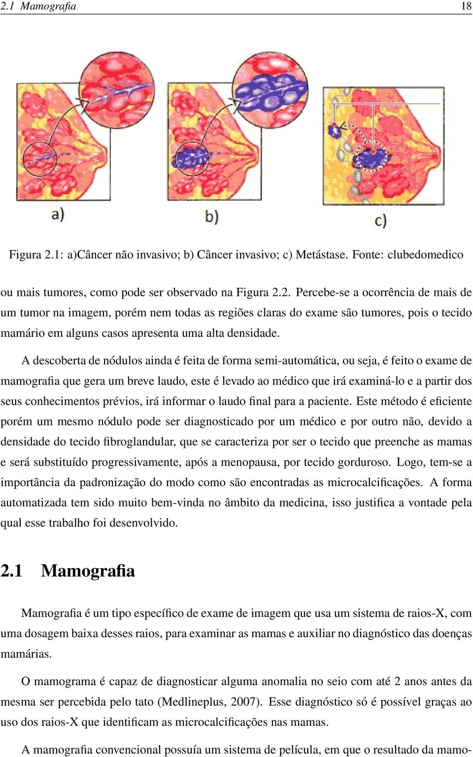 conhecimentos prévios, irá informar o laudo final para a paciente.