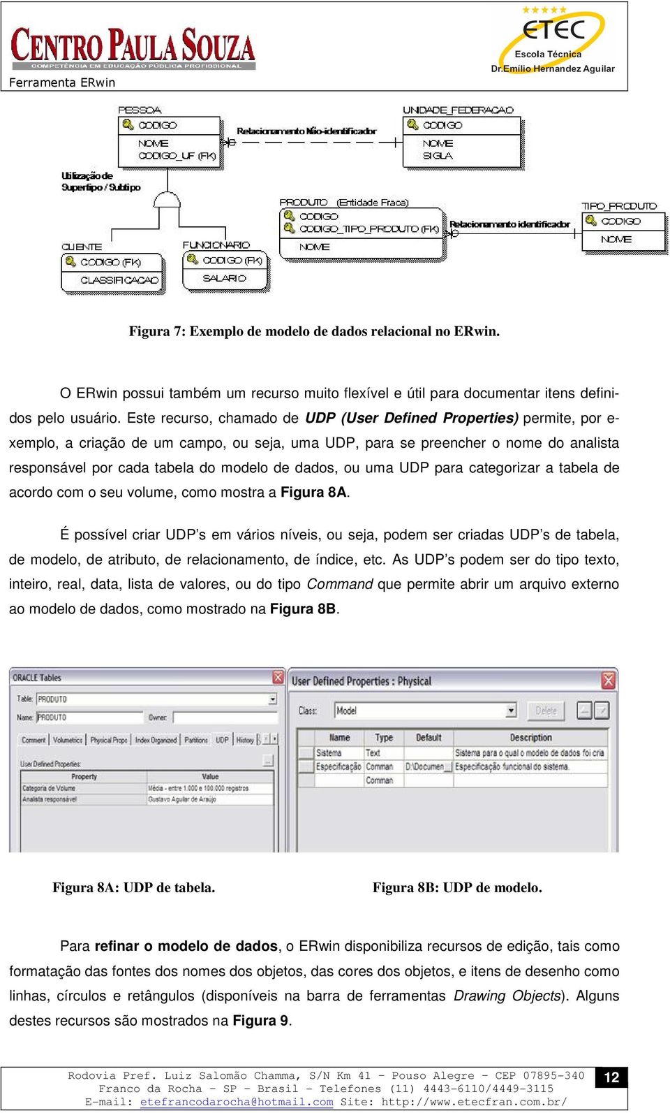 dados, ou uma UDP para categorizar a tabela de acordo com o seu volume, como mostra a Figura 8A.