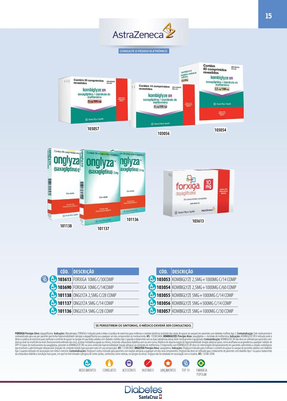 KOMBIGLYZE 5MG+1000MG C/30 COMP FORXIGA Princípio Ativo: dapagliflozina.