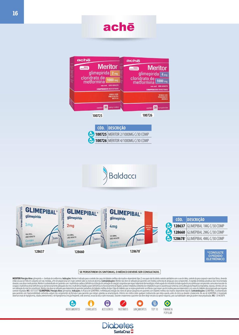 Indicações: Meritor é indicado para o controle dos casos de diabetes mellitus não insulino-dependente (tipo 2) nos quais não foi obtido controle satisfatório com o uso de dieta, controle do peso