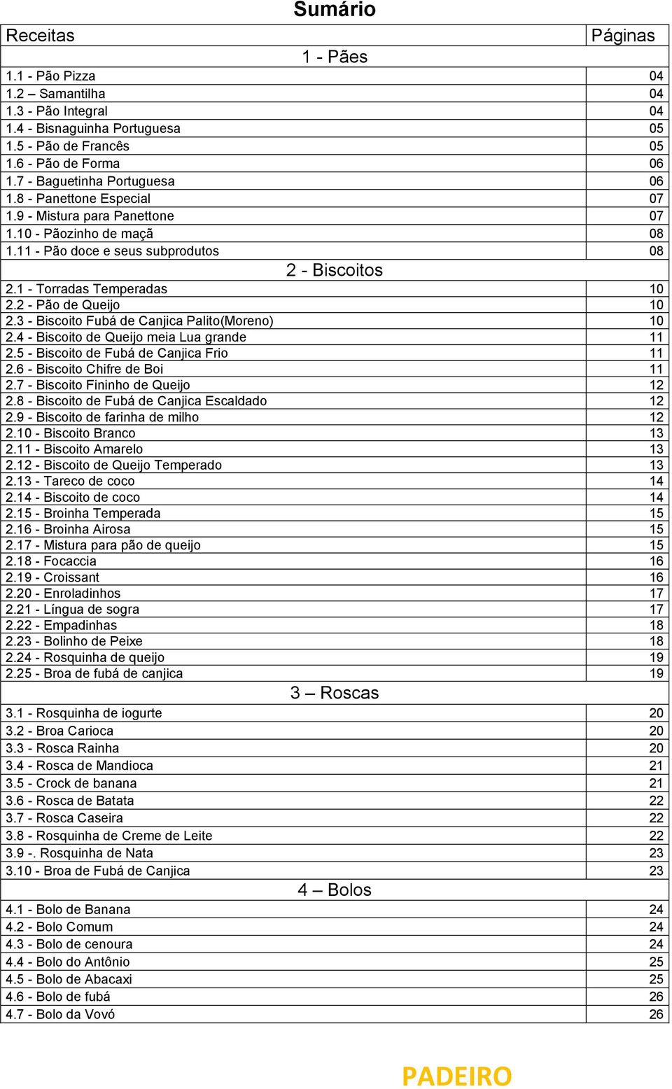 2 - Pão de Queijo 10 2.3 - Biscoito Fubá de Canjica Palito(Moreno) 10 2.4 - Biscoito de Queijo meia Lua grande 11 2.5 - Biscoito de Fubá de Canjica Frio 11 2.6 - Biscoito Chifre de Boi 11 2.