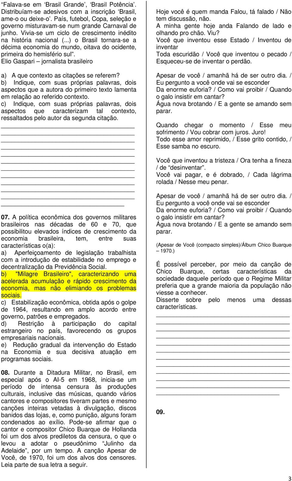 Elio Gaspari jornalista brasileiro a) A que contexto as citações se referem?