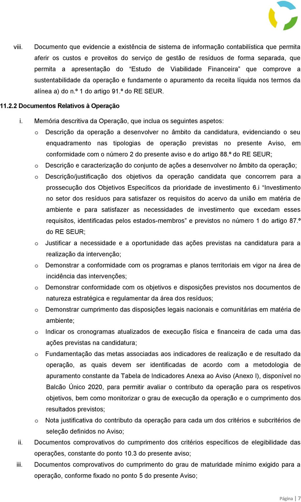 11.2.2 Documentos Relativos à Operação i.