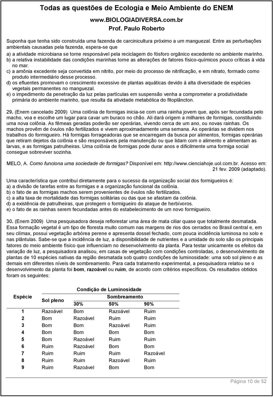 b) a relativa instabilidade das condições marinhas torne as alterações de fatores físico-químicos pouco críticas à vida no mar.