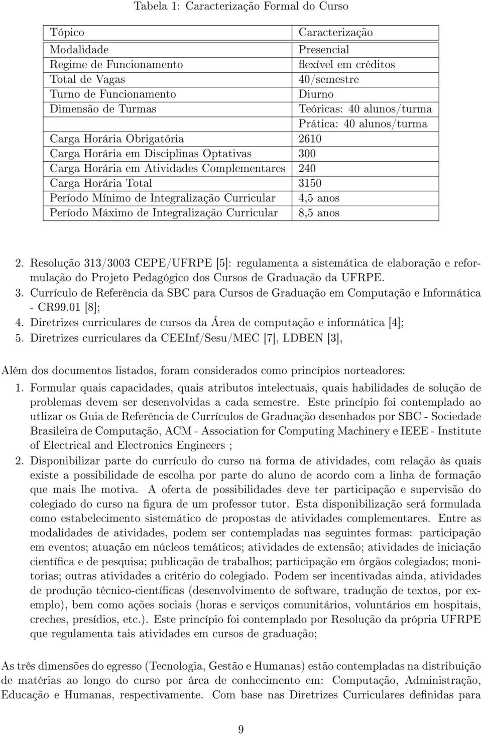 exível em créditos 40/semestre Diurno Teóricas: 40 alunos/turma Prática: 40 alunos/turma 4,5 anos 8,5 anos 2.