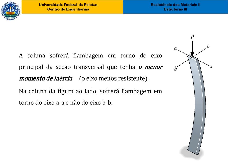 (o eixo menos resistente).