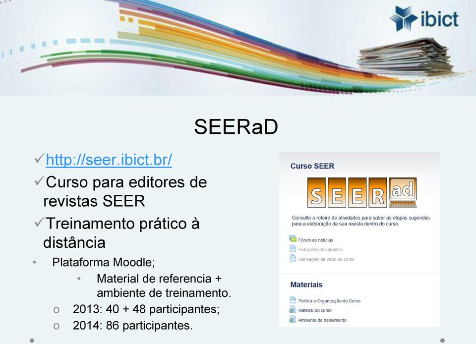 prático à distância Plataforma Moodle; Material de