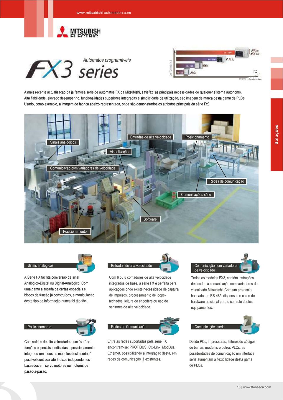 Alta fiabilidade, elevado desempenho, funcionalidades superiores integradas e simplicidade de utilização, são imagem de marca desta gama de PLCs.