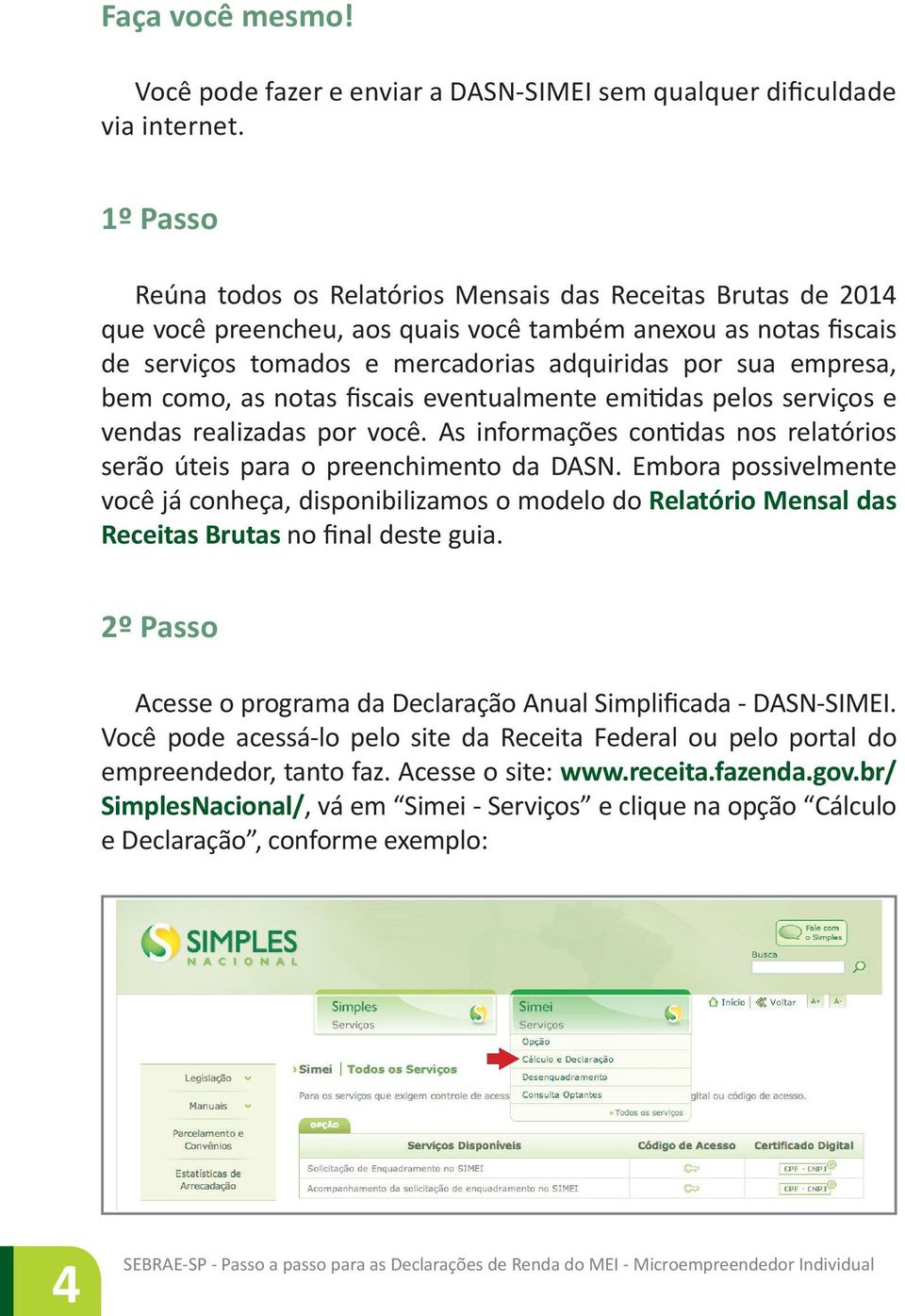 bem como, as notas fiscais eventualmente emitidas pelos serviços e vendas realizadas por você. As informações contidas nos relatórios serão úteis para o preenchimento da DASN.