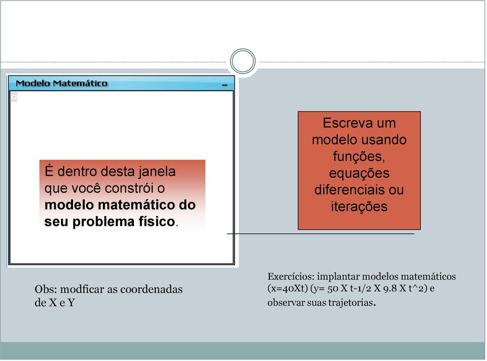 Escreva um modelo usando funções, equações diferenciais ou iterações Obs: