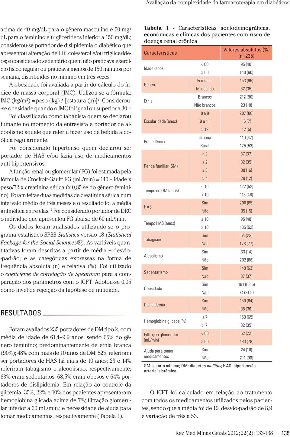 A obesidade foi avaliada a partir do cálculo do índice de massa corporal (IMC). Utilizou-se a fórmula: IMC (kg/m 2 ) = peso (kg) / [estatura (m)] 2.