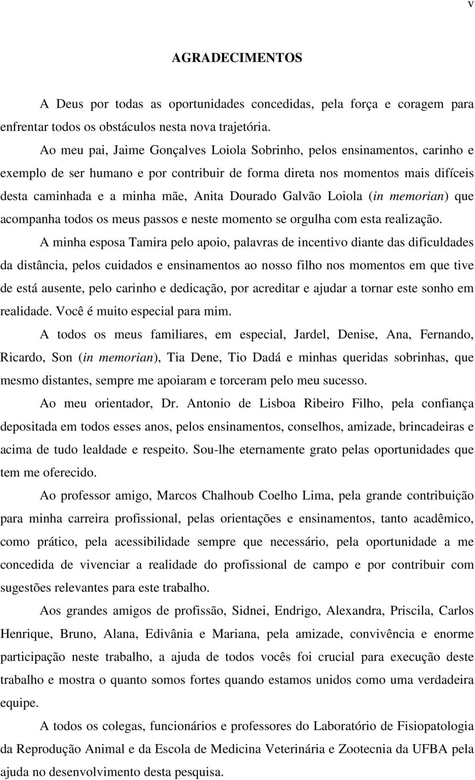 Dourado Galvão Loiola (in memorian) que acompanha todos os meus passos e neste momento se orgulha com esta realização.