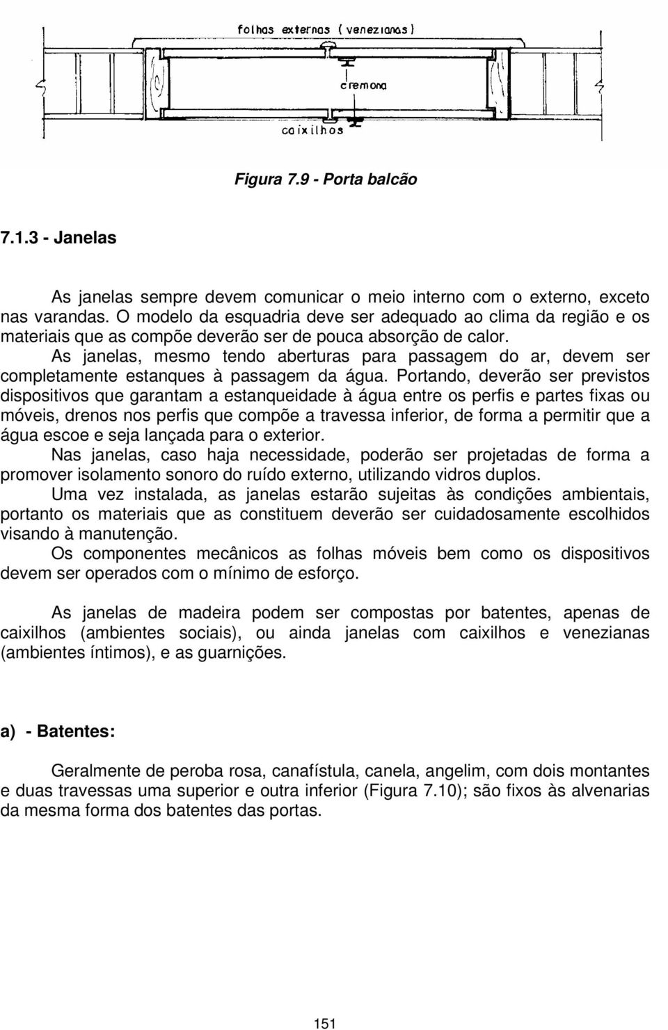 As janelas, mesmo tendo aberturas para passagem do ar, devem ser completamente estanques à passagem da água.