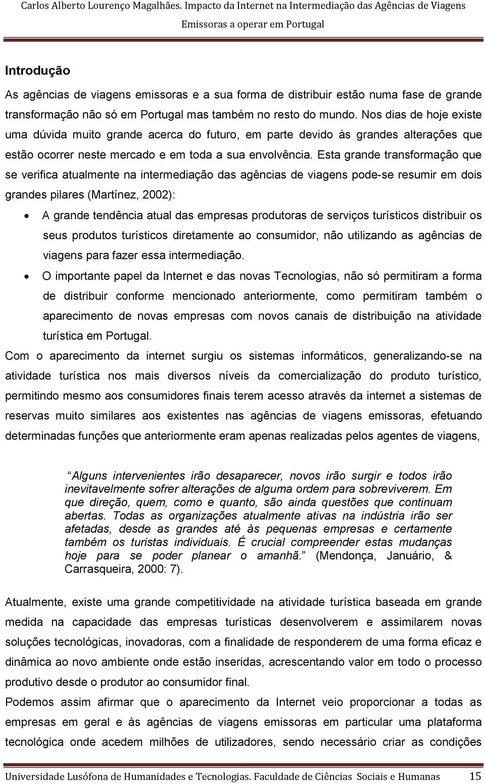 Esta grande transformação que se verifica atualmente na intermediação das agências de viagens pode-se resumir em dois grandes pilares (Martínez, 2002): A grande tendência atual das empresas