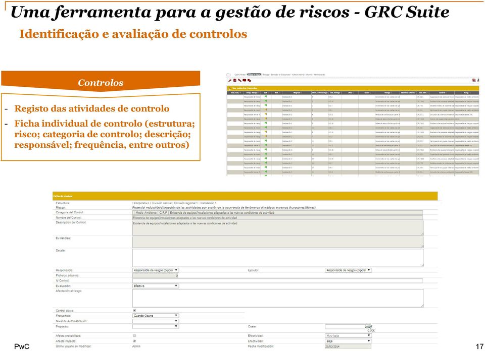 controlo - Ficha individual de controlo (estrutura; risco;