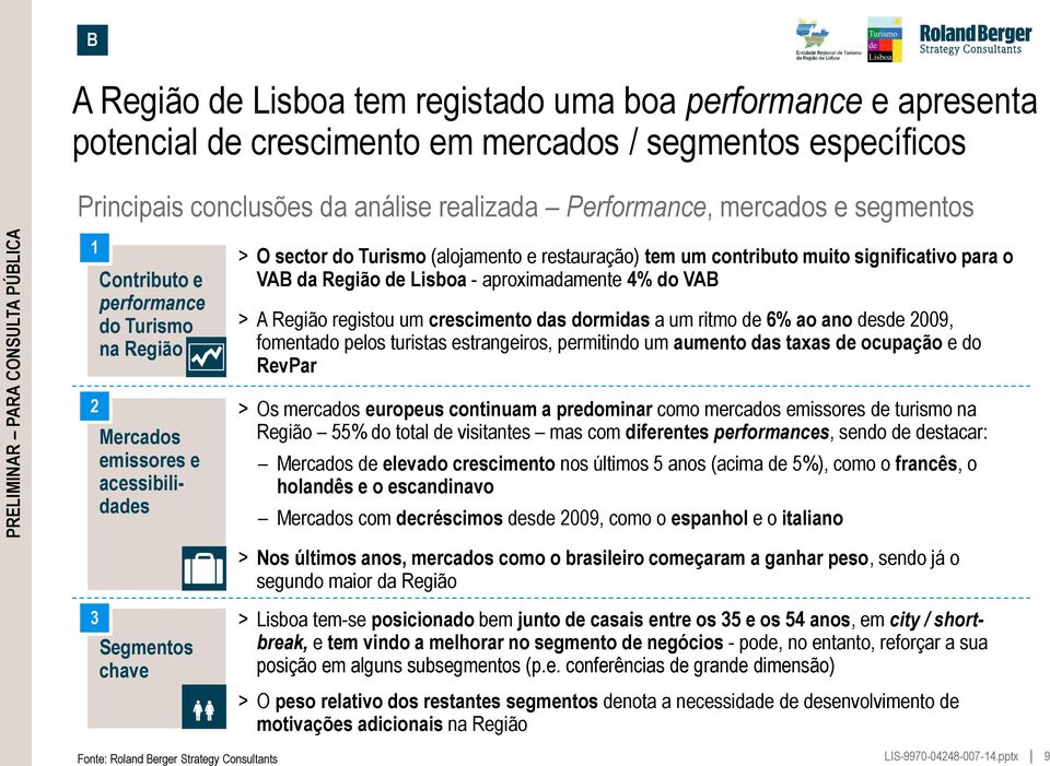 Região de Lisboa - aproximadamente 4% do VAB > A Região registou um crescimento das dormidas a um ritmo de 6% ao ano desde 2009, fomentado pelos turistas estrangeiros, permitindo um aumento das taxas