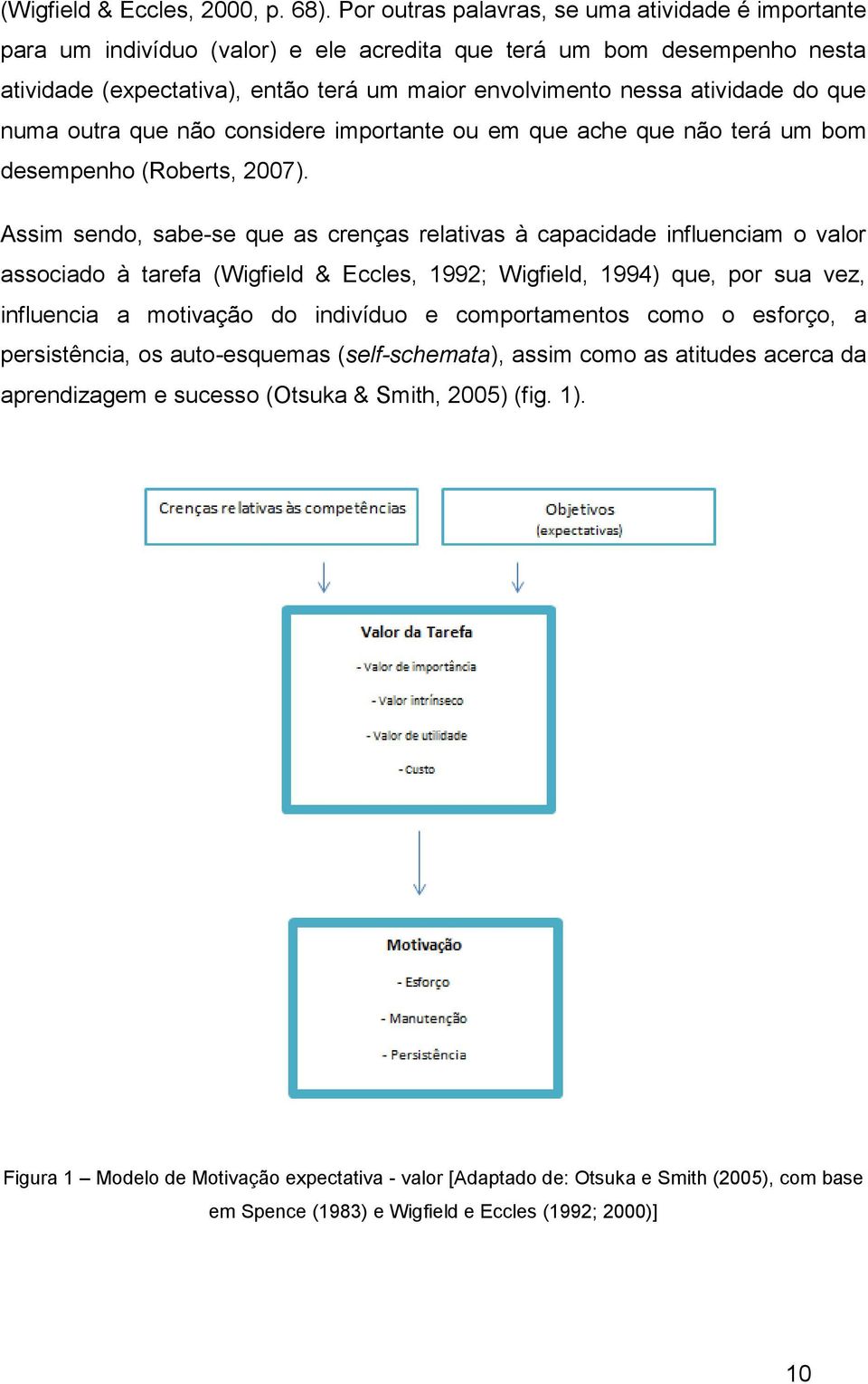 do que numa outra que não considere importante ou em que ache que não terá um bom desempenho (Roberts, 2007).