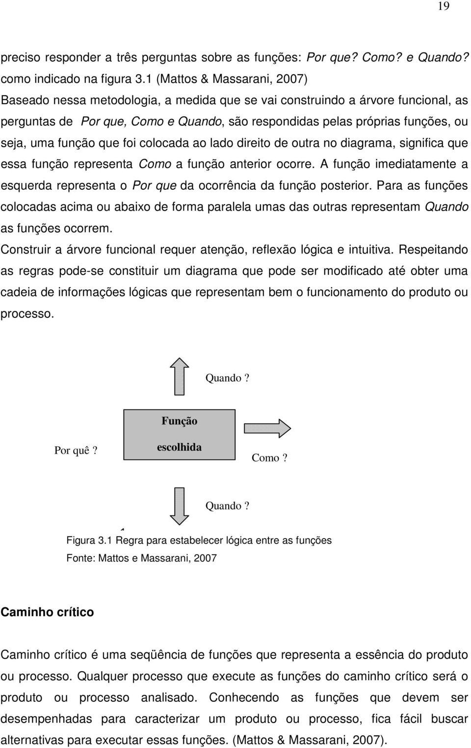 uma função que foi colocada ao lado direito de outra no diagrama, significa que essa função representa Como a função anterior ocorre.