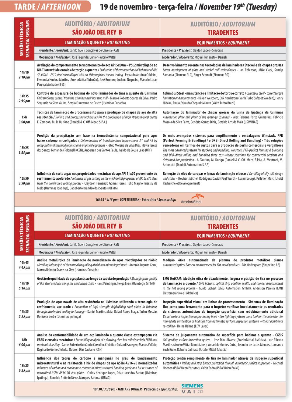 steel microalloyed with nb-ti through hot torsion testing - Everaldo Antônio Caldeira, Fernanda Huebra Martins (ArcelorMittal Tubarão), José Brunoro, Luciana Nogueira, Marcelo Lucas Pereira Machado