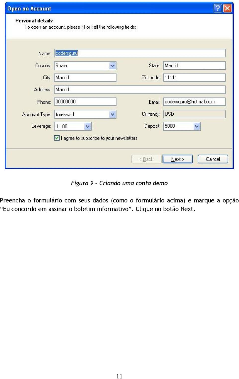 acima) e marque a opção Eu concordo em