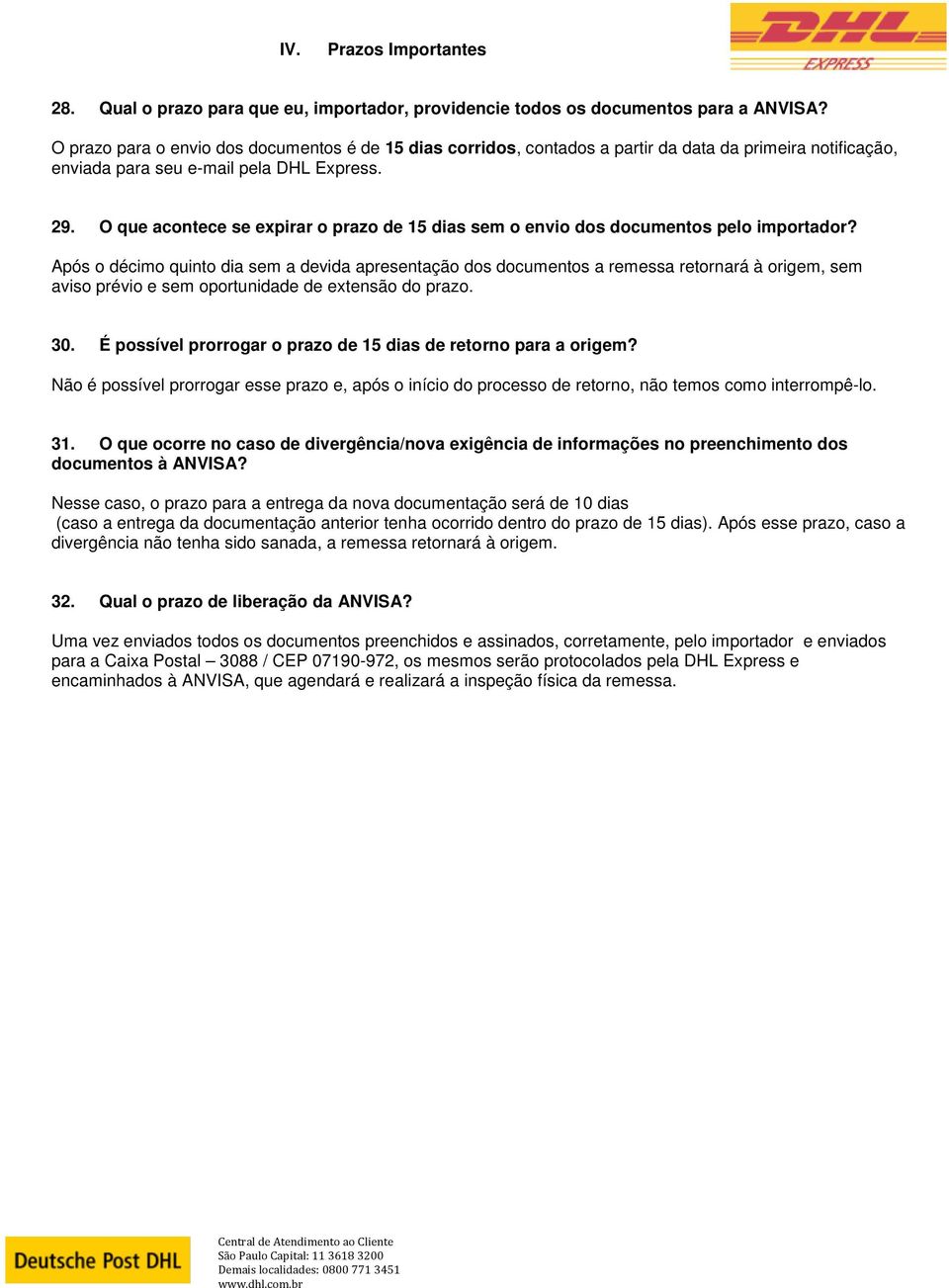 O que acontece se expirar o prazo de 15 dias sem o envio dos documentos pelo importador?