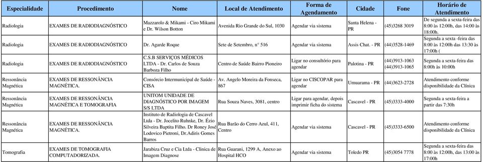 - (44)3528-1469 Ressonância Magnética Ressonância Magnética Ressonância Magnética Tomografia EXAMES DE RADIODIAGNÓSTICO EXAMES DE RESSONÂNCIA MAGNÉTICA.