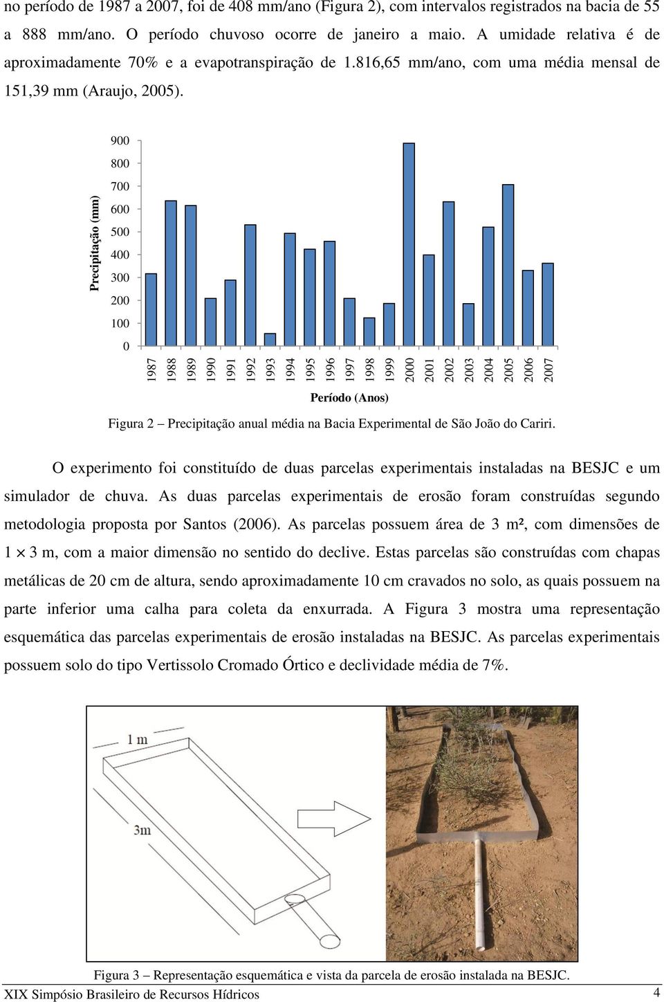 9 8 7 6 5 4 3 2 1 Período (Anos) Figura 2 Precipitação anual média na Bacia Experimental de São João do Cariri.