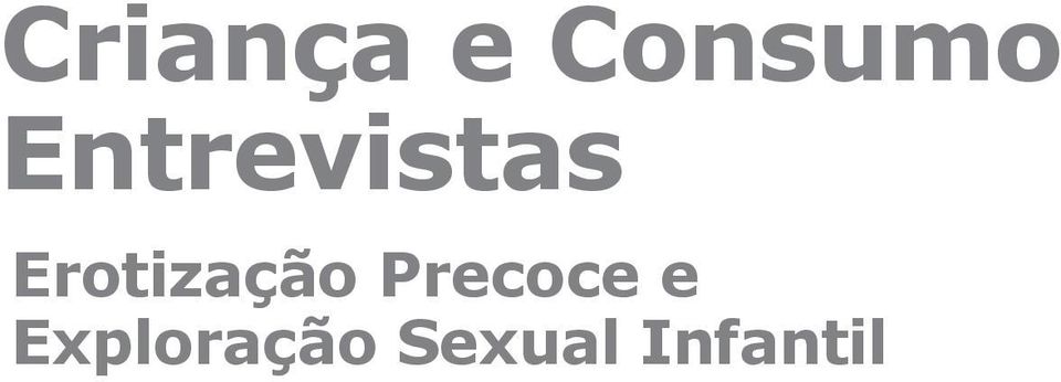 Erotização Precoce