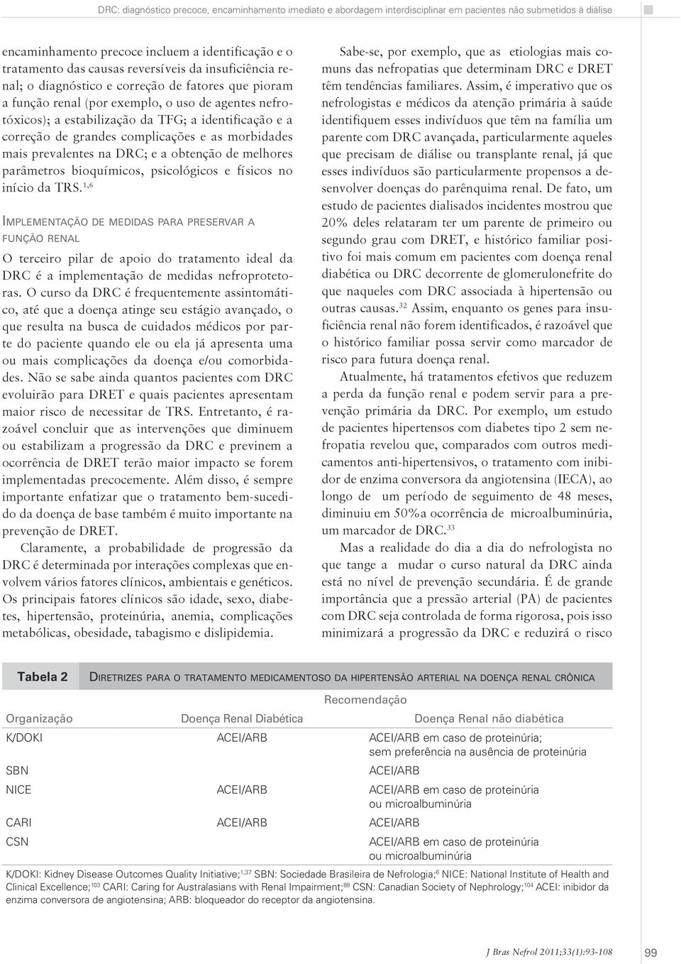 psicológicos e físicos no início da TRS. 1,6 Implementação de medidas para preservar a função renal O terceiro pilar de apoio do tratamento ideal da DRC é a implementação de medidas nefroprotetoras.