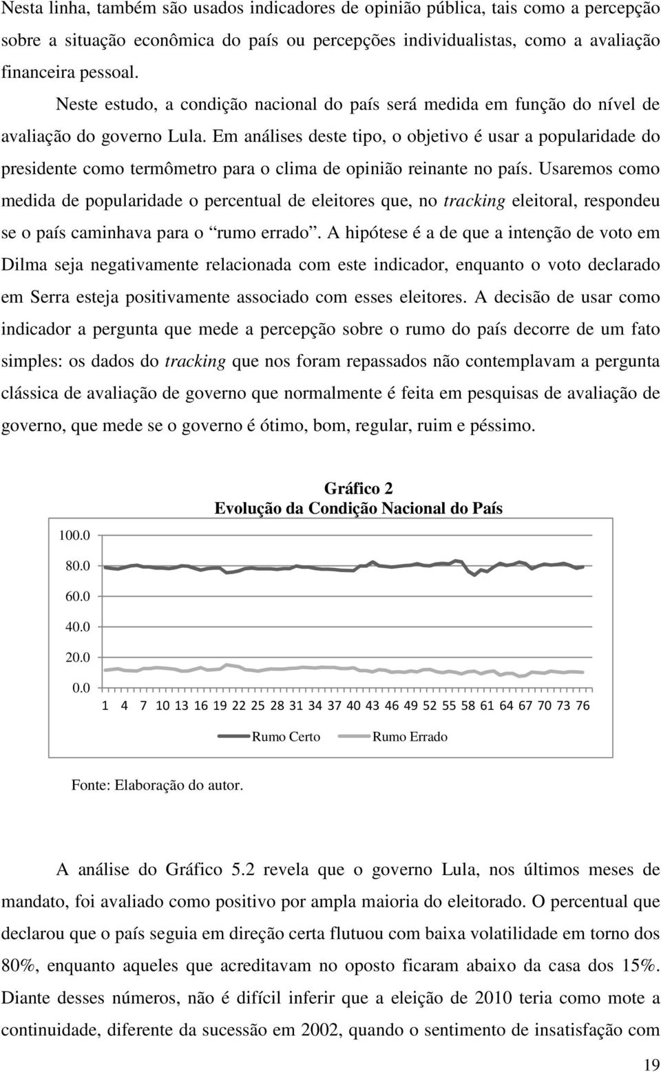 Em análises deste tipo, o objetivo é usar a popularidade do presidente como termômetro para o clima de opinião reinante no país.