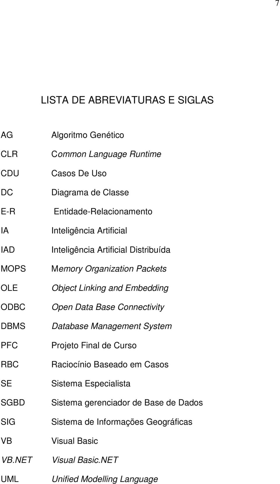 Artificial Distribuída Memory Organization Packets Object Linking and Embedding Open Data Base Connectivity Database Management System Projeto