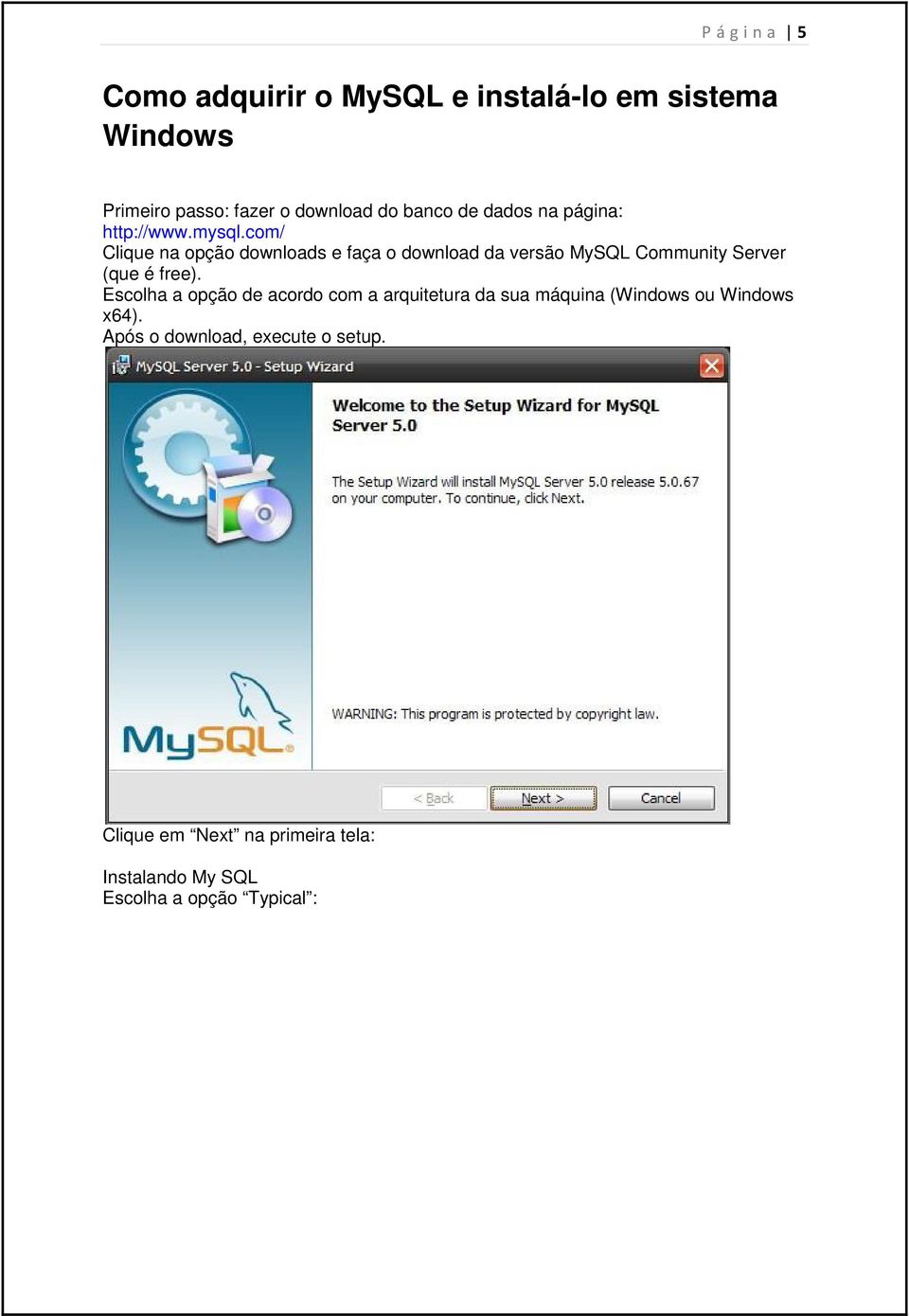 com/ Clique na opção downloads e faça o download da versão MySQL Community Server (que é free).