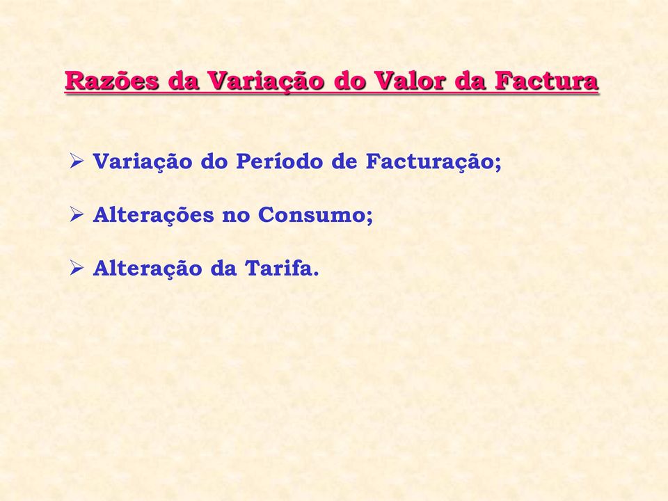 Período de Facturação;