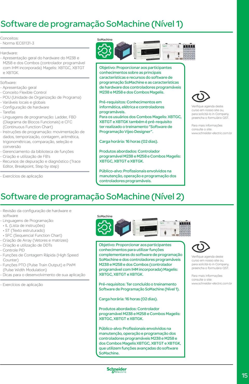 Software: - Apresentação geral - Conceito Flexible Control - POU (Unidade de Organização de Programa) - Variáveis locais e globais - Configuração de hardware - Tarefas - Linguagens de programação: