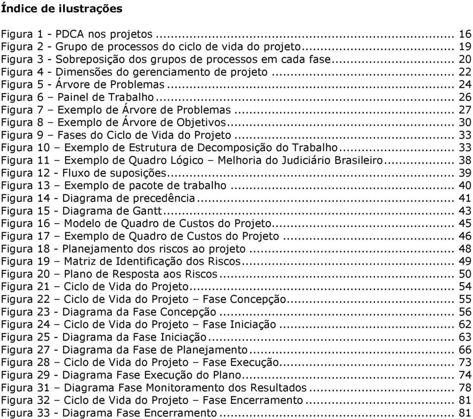 .. 27 Figura 8 Exemplo de Árvore de Objetivos... 30 Figura 9 Fases do Ciclo de Vida do Projeto... 33 Figura 10 Exemplo de Estrutura de Decomposição do Trabalho.