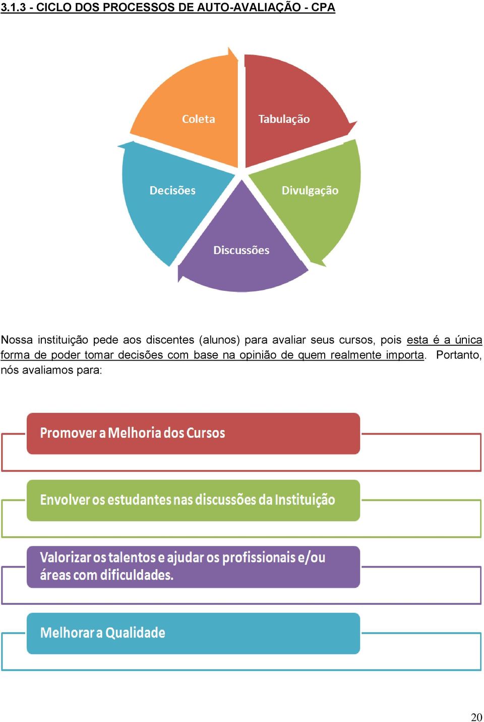 cursos, pois esta é a única forma de poder tomar decisões com