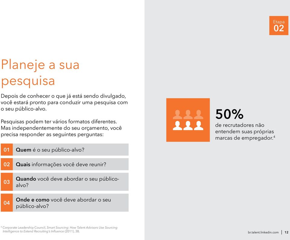 Mas independentemente do seu orçamento, você precisa responder as seguintes perguntas: 50% de recrutadores não entendem suas próprias marcas de empregador.