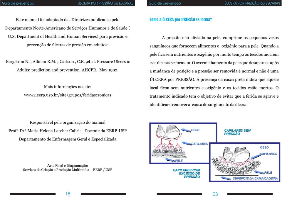 br/site/grupos/feridascronicas A pressão não aliviada na pele, comprime os pequenos vasos sanguíneos que fornecem alimentos e oxigênio para a pele.