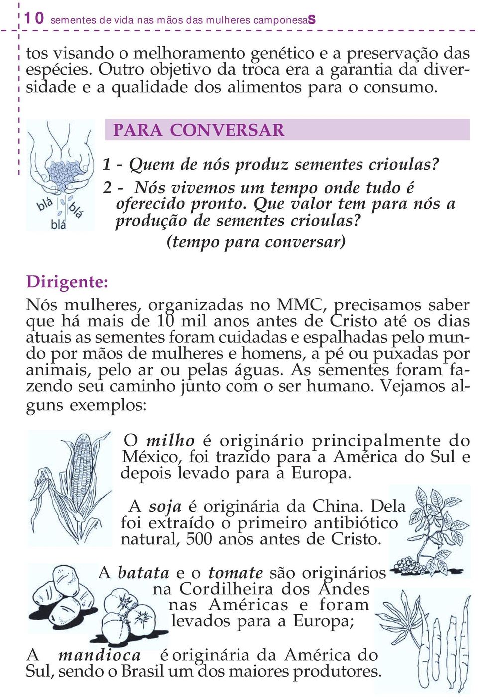 2 - Nós vivemos um tempo onde tudo é oferecido pronto. Que valor tem para nós a produção de sementes crioulas?