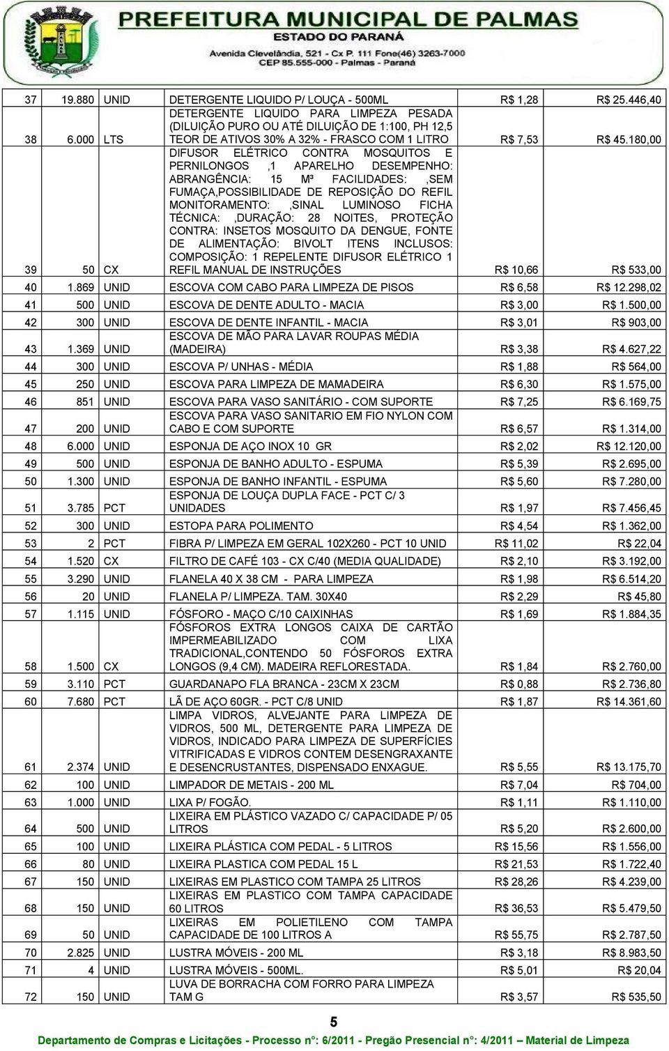 180,00 DIFUSOR ELÉTRICO CONTRA MOSQUITOS E PERNILONGOS,1 APARELHO DESEMPENHO: ABRANGÊNCIA: 15 M³ FACILIDADES:,SEM FUMAÇA,POSSIBILIDADE DE REPOSIÇÃO DO REFIL MONITORAMENTO:,SINAL LUMINOSO FICHA