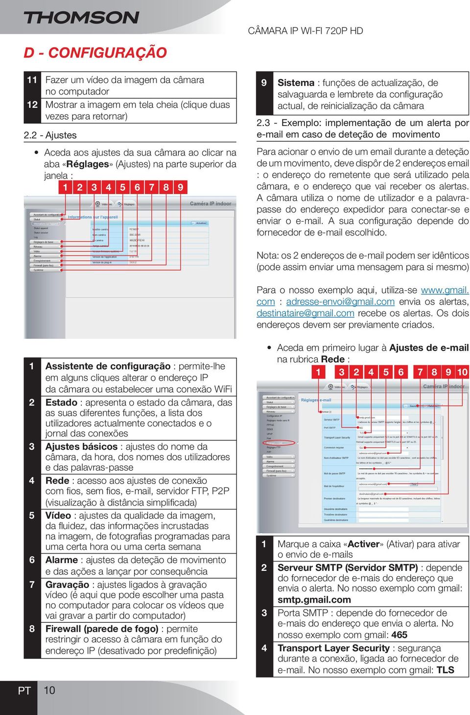 salvaguarda e lembrete da configuração actual, de reinicialização da câmara 2.