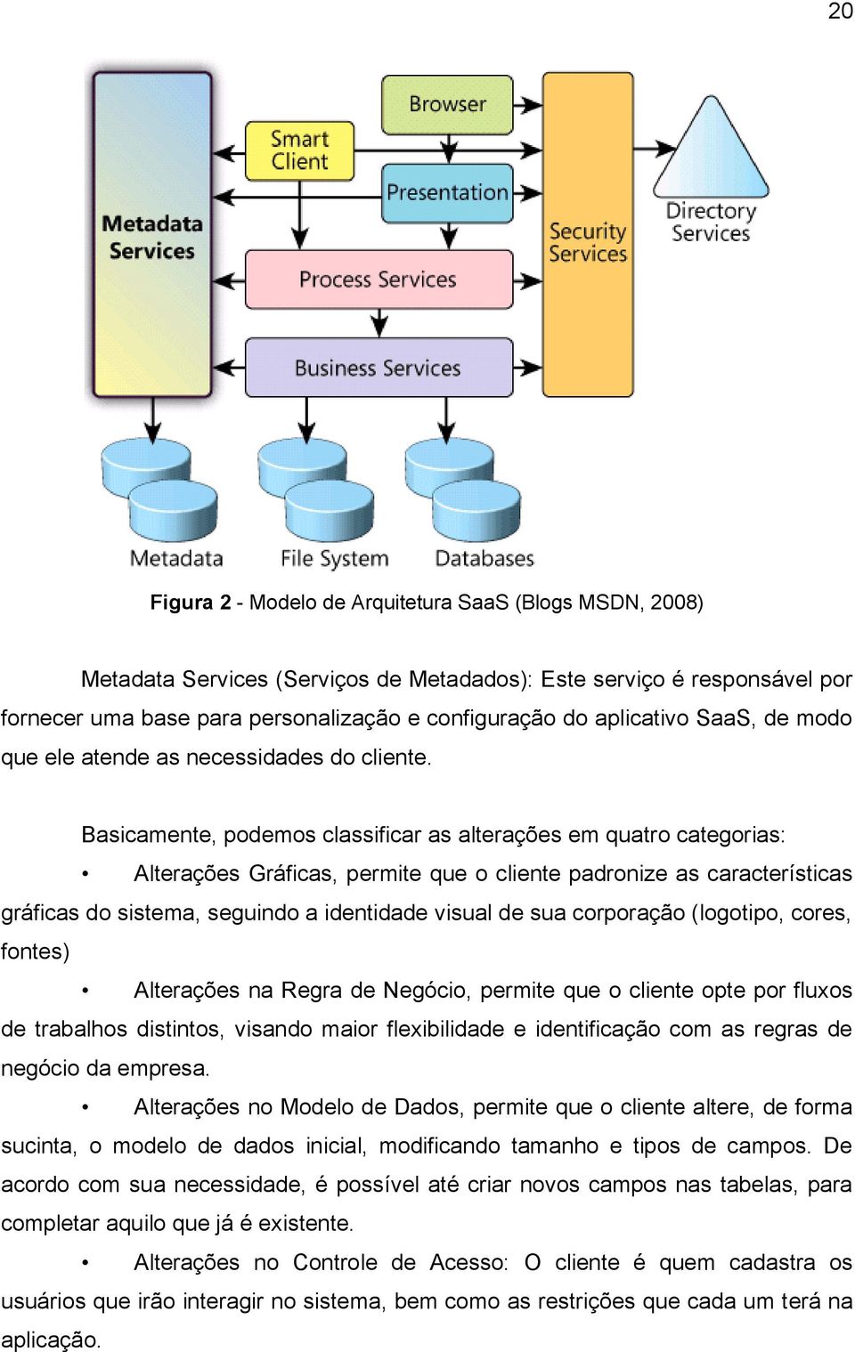 Basicamente, podemos classificar as alterações em quatro categorias: Alterações Gráficas, permite que o cliente padronize as características gráficas do sistema, seguindo a identidade visual de sua