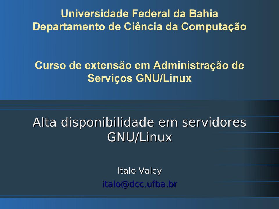 Administração de Serviços GNU/Linux Alta