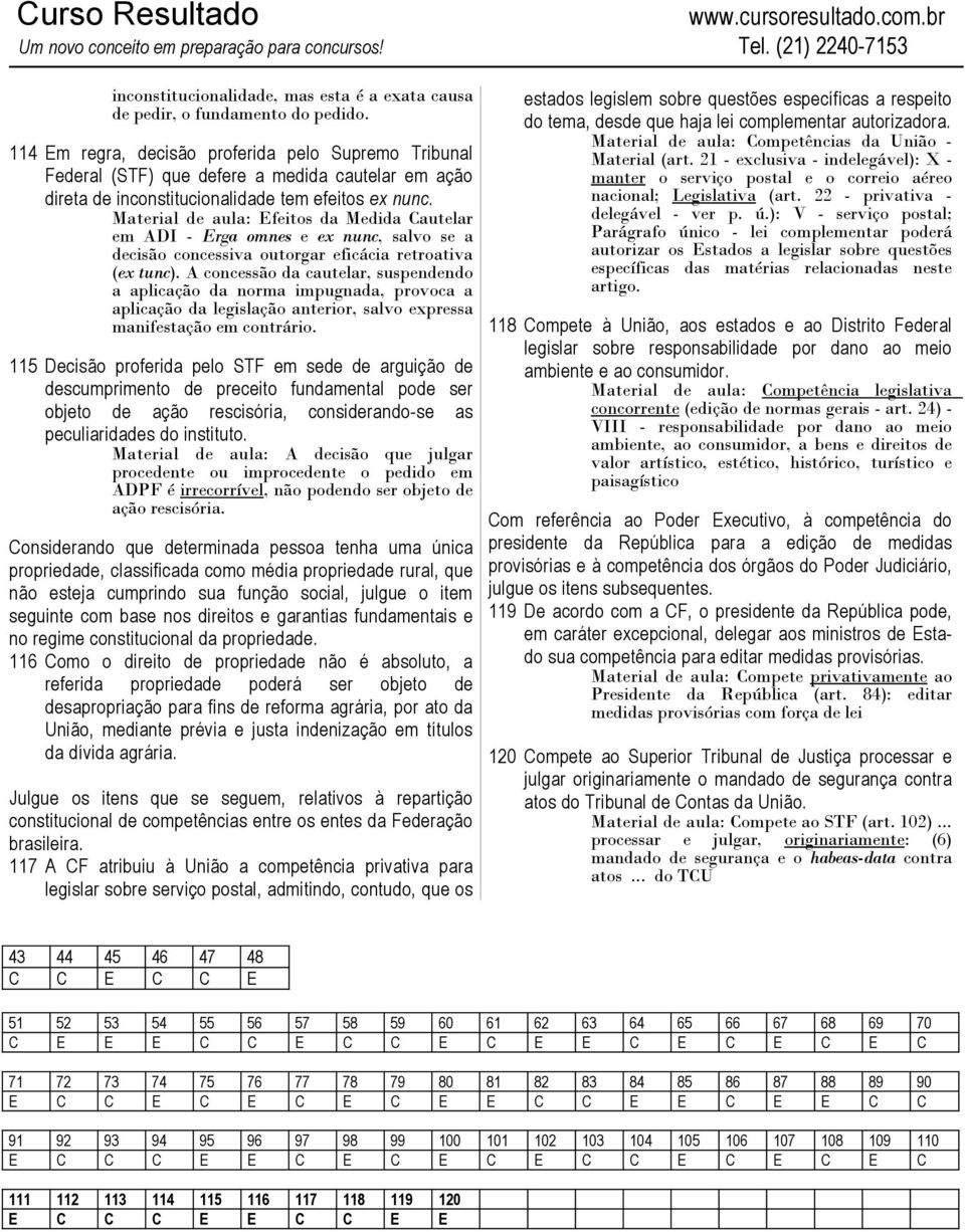 Material de aula: Efeitos da Medida Cautelar em ADI - Erga omnes e ex nunc, salvo se a decisão concessiva outorgar eficácia retroativa (ex tunc).