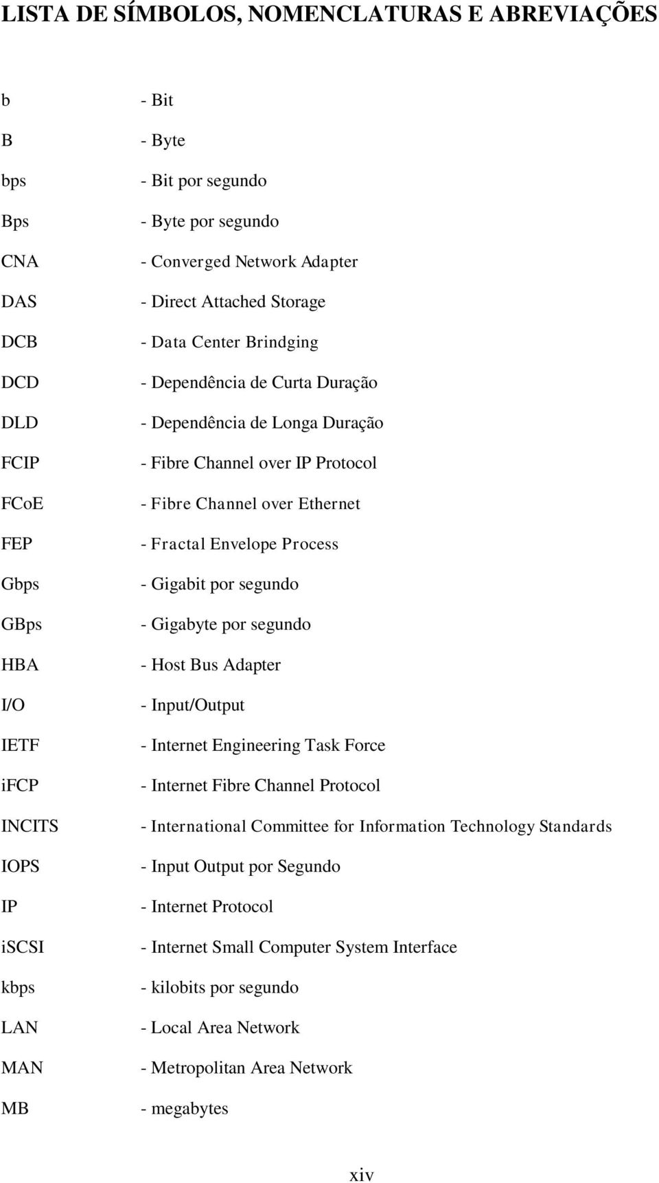 over Ethernet - Fractal Envelope Process - Gigabit por segundo - Gigabyte por segundo - Host Bus Adapter - Input/Output - Internet Engineering Task Force - Internet Fibre Channel Protocol -